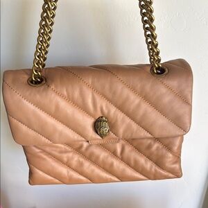 Kurt Geiger Tan Gold Quilted Shoulder Bag